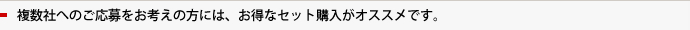 複数社へのご応募をお考えの方には、お得なセット購入がオススメです。